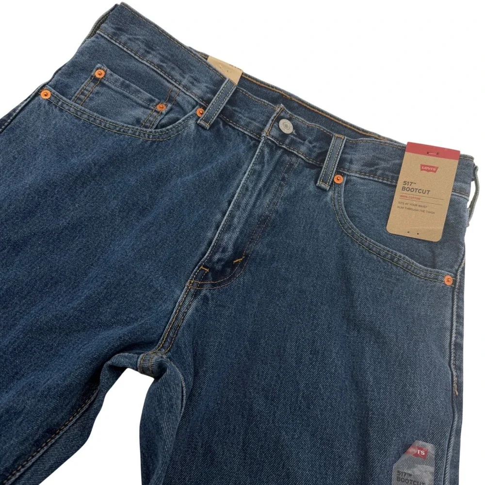 Levi's 517 Bootcut Men Jeans 32x32 Medium Wash Blue NEW Slim Fit Western Cowboy